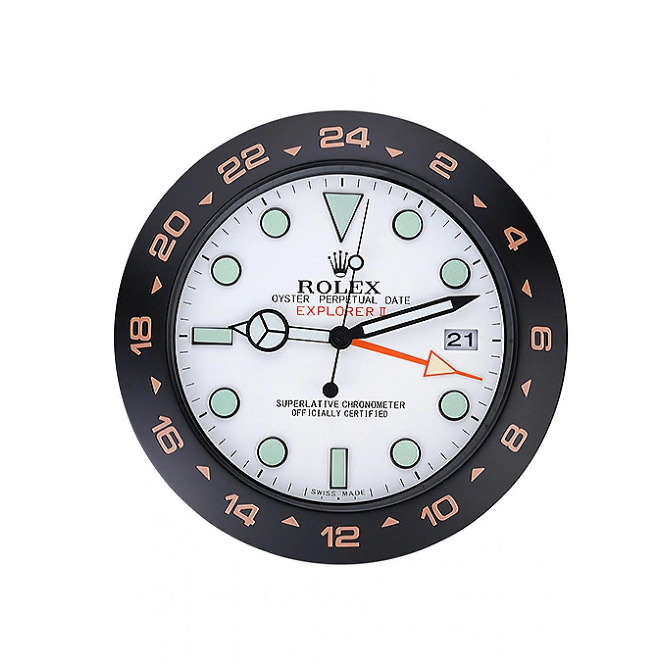 Best AAA Replica Sites Wall Clock Rolex Black-Orange II 622479 Explorer 0629